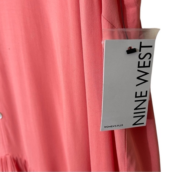 Nine West Coral Sleeveless Tiered Drop Waist Summer Dress NEW - Picture 4 of 5